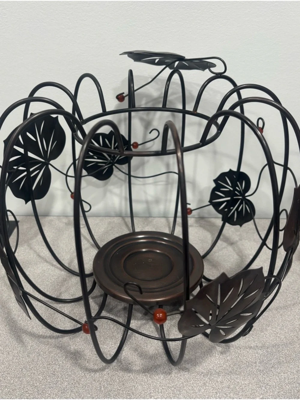 Decorative Black Metal Leaf Candle Holder by Partylite - Picture 3 of 12